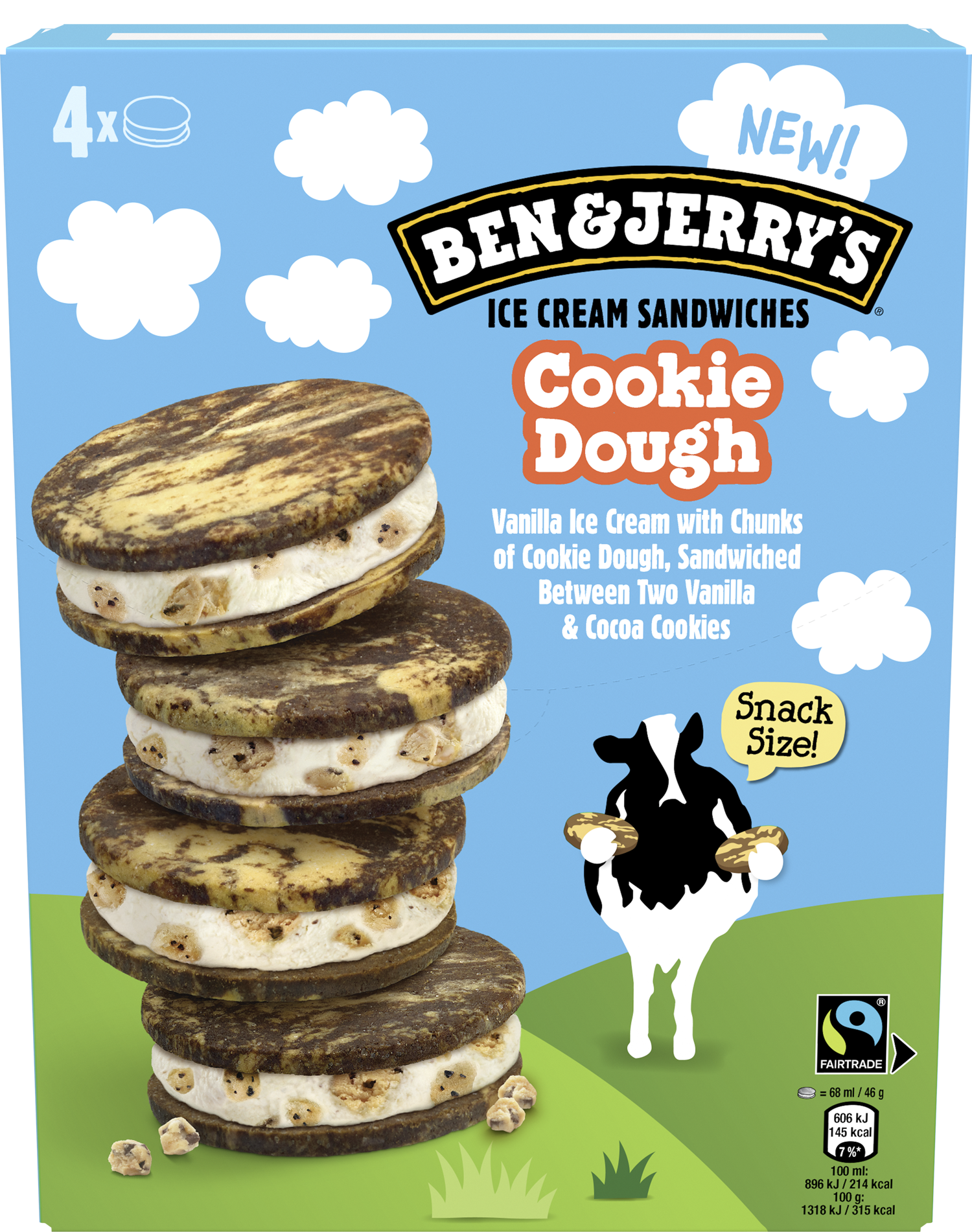 Cookie Dough Ice Cream Sandwich - Multipack