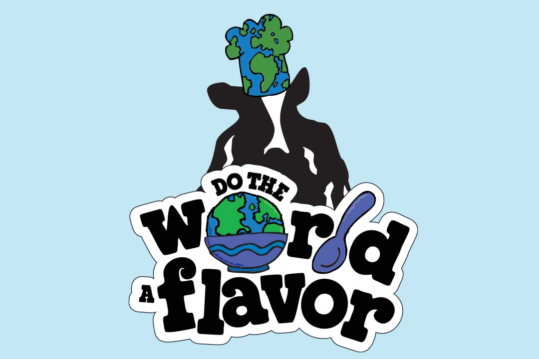 Woodie com um cartaz que indica “Do the World a flavor”