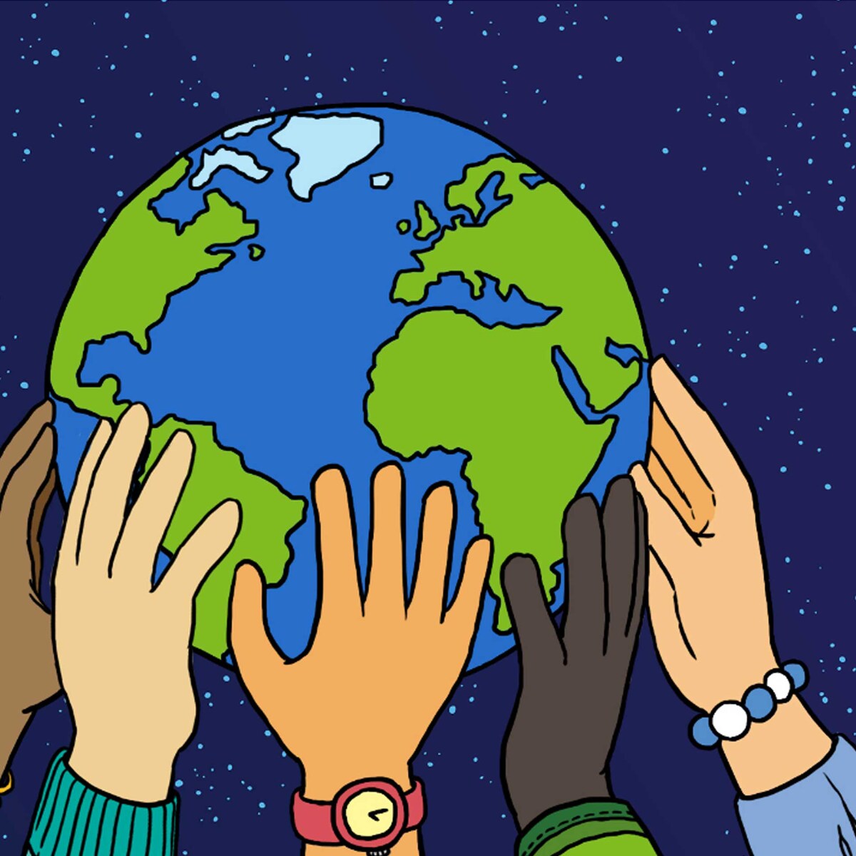 mãos a segurar a terra