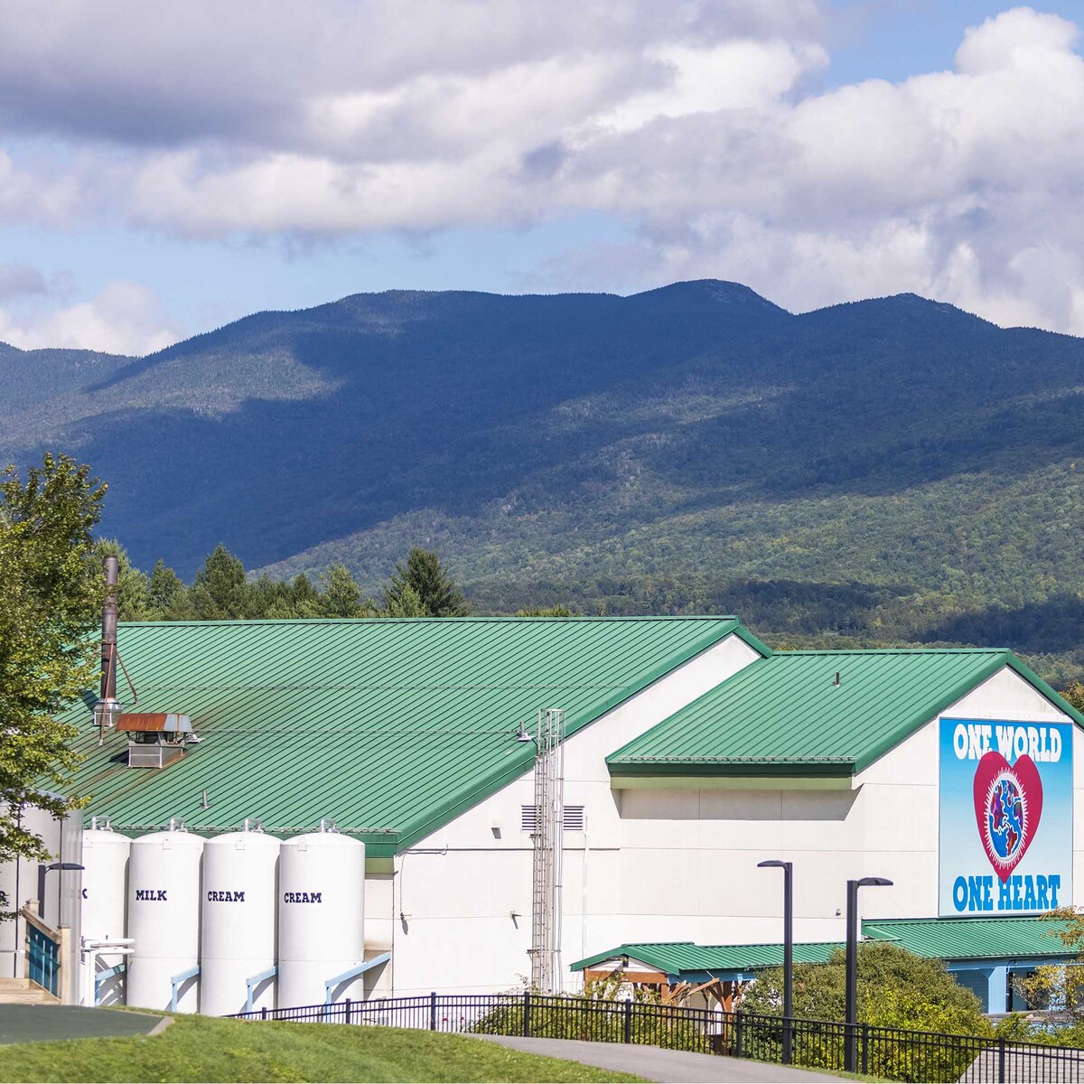 Exterior de uma fábrica da Ben & Jerry’s